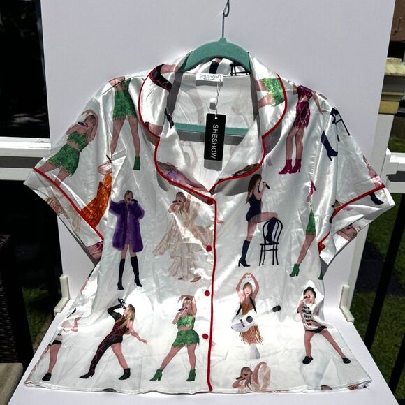 Taylor Swift Eras Tour Pajama Top; SheShow brand; NWT, Medium, must see! - Picture 2 of 7